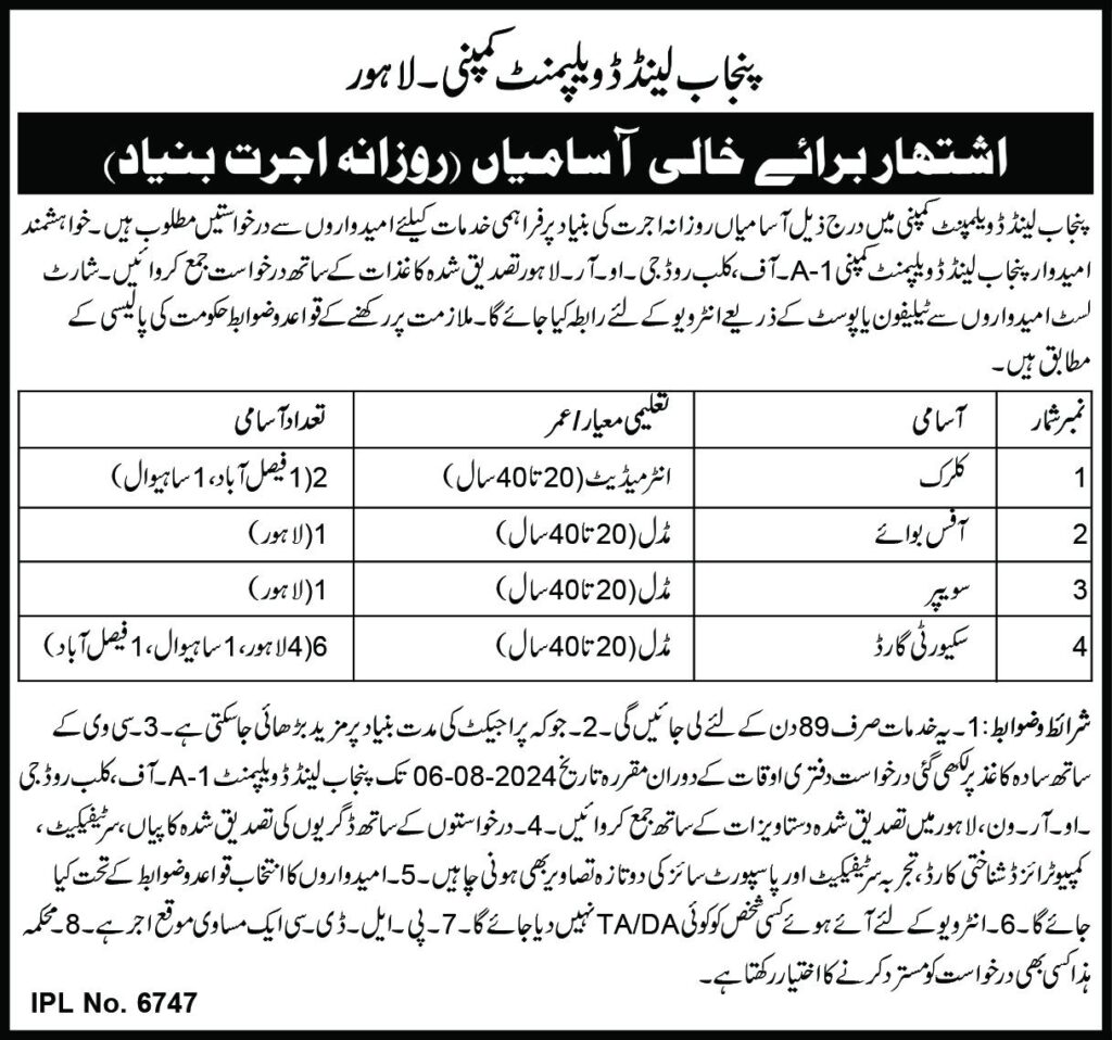 Clerk and Sweeper Jobs 2024